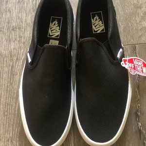 10.5 | NWT Vans Slip-On Perforated Leather